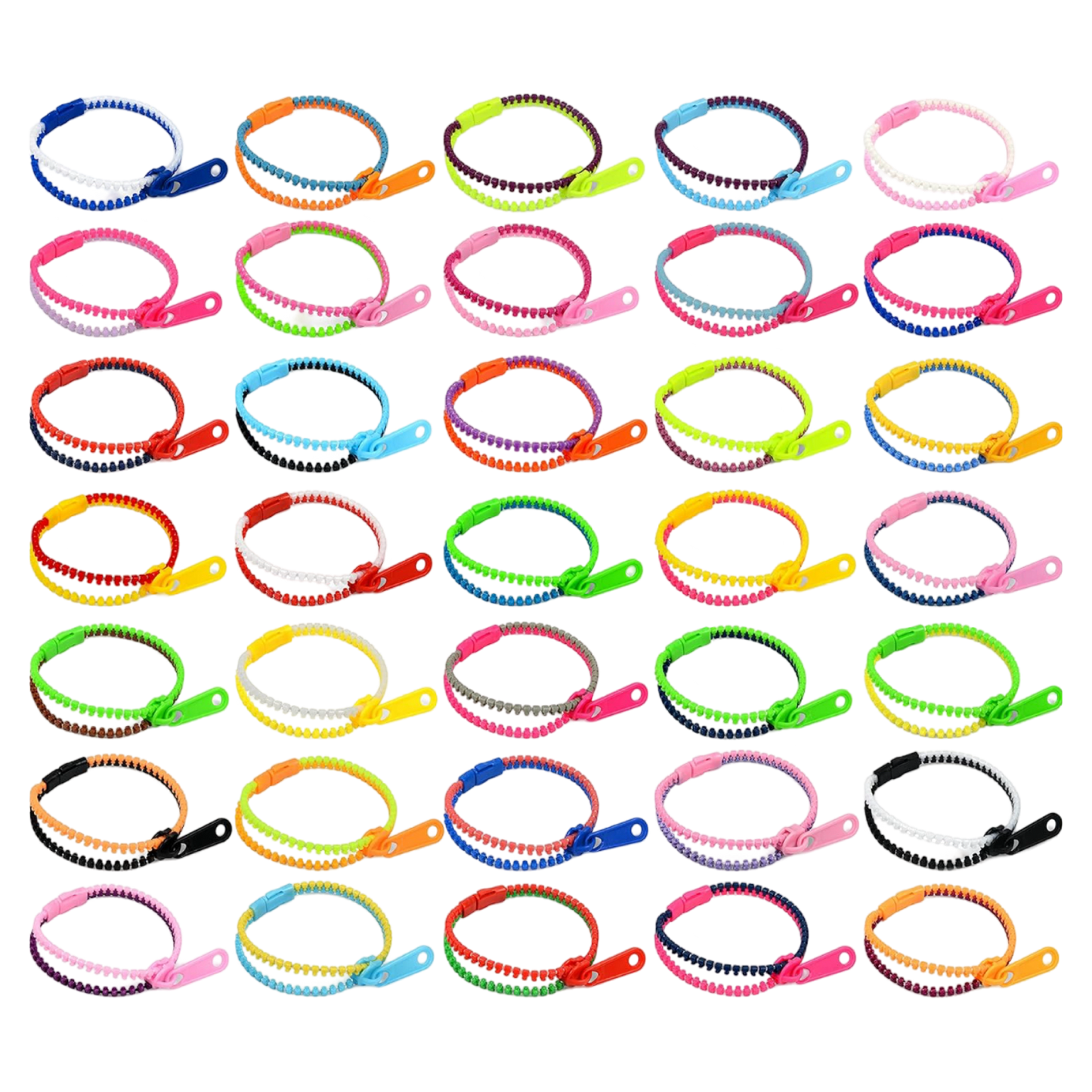 100 Pack Zipper Bracelets