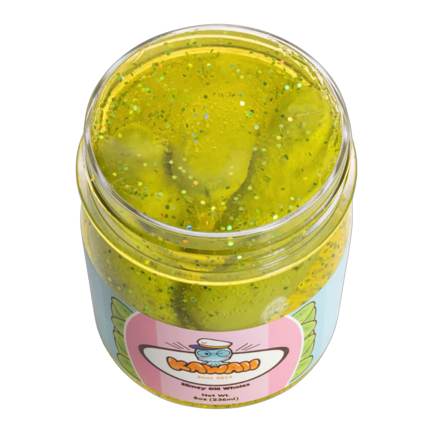 Shimmery Pickle Clear Slime