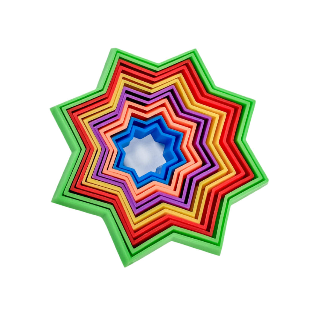 3D Printed Rainbow Star Fidget