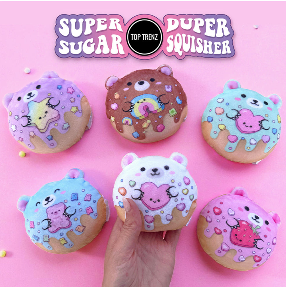 Plush Sugar Squisher Bear Donuts