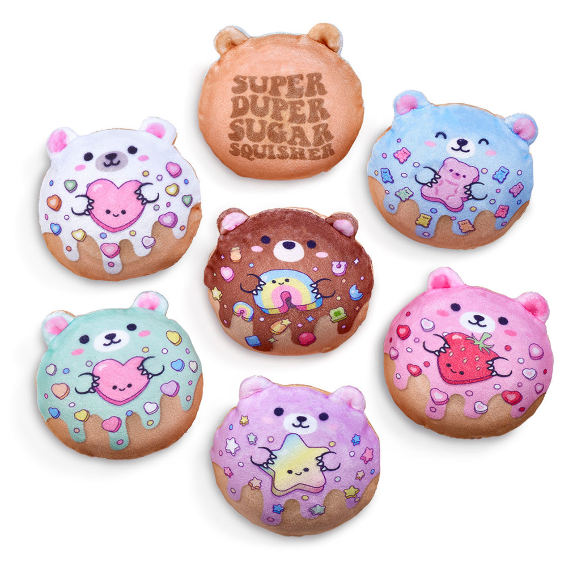 Plush Sugar Squisher Bear Donuts