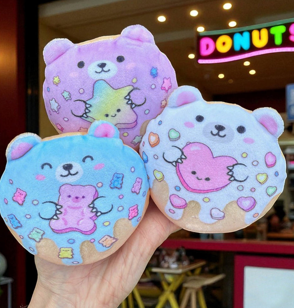 Plush Sugar Squisher Bear Donuts