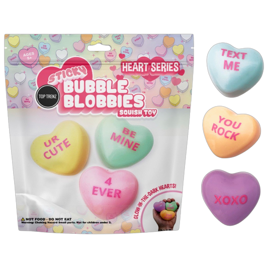 Sticky Bubble Blobbies Conversation Hearts