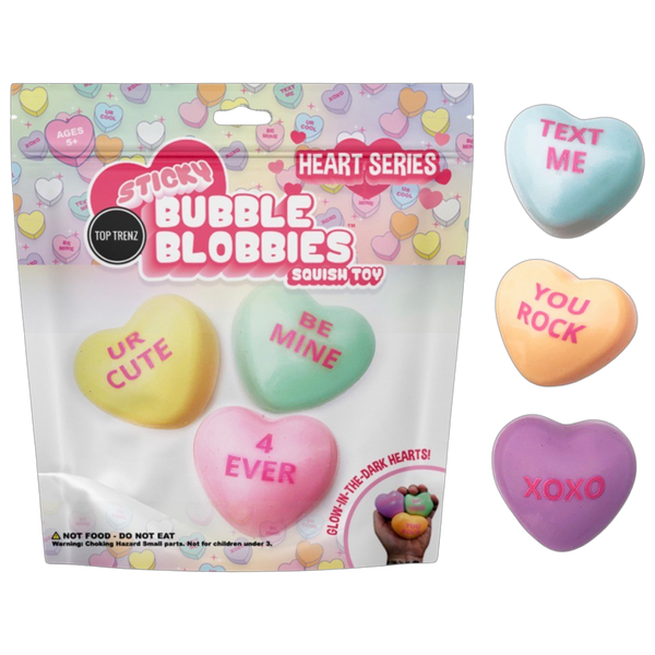 Sticky Bubble Blobbies Conversation Hearts Fidget Toys Plus