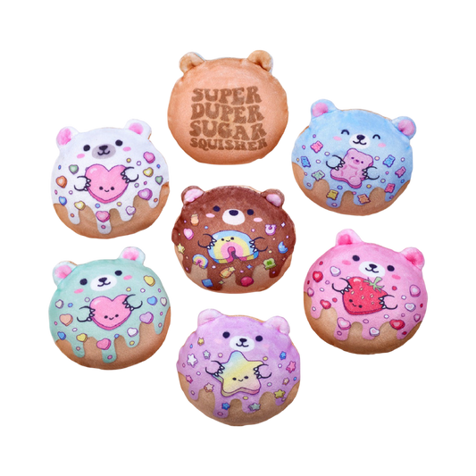 Plush Sugar Squisher Bear Donuts