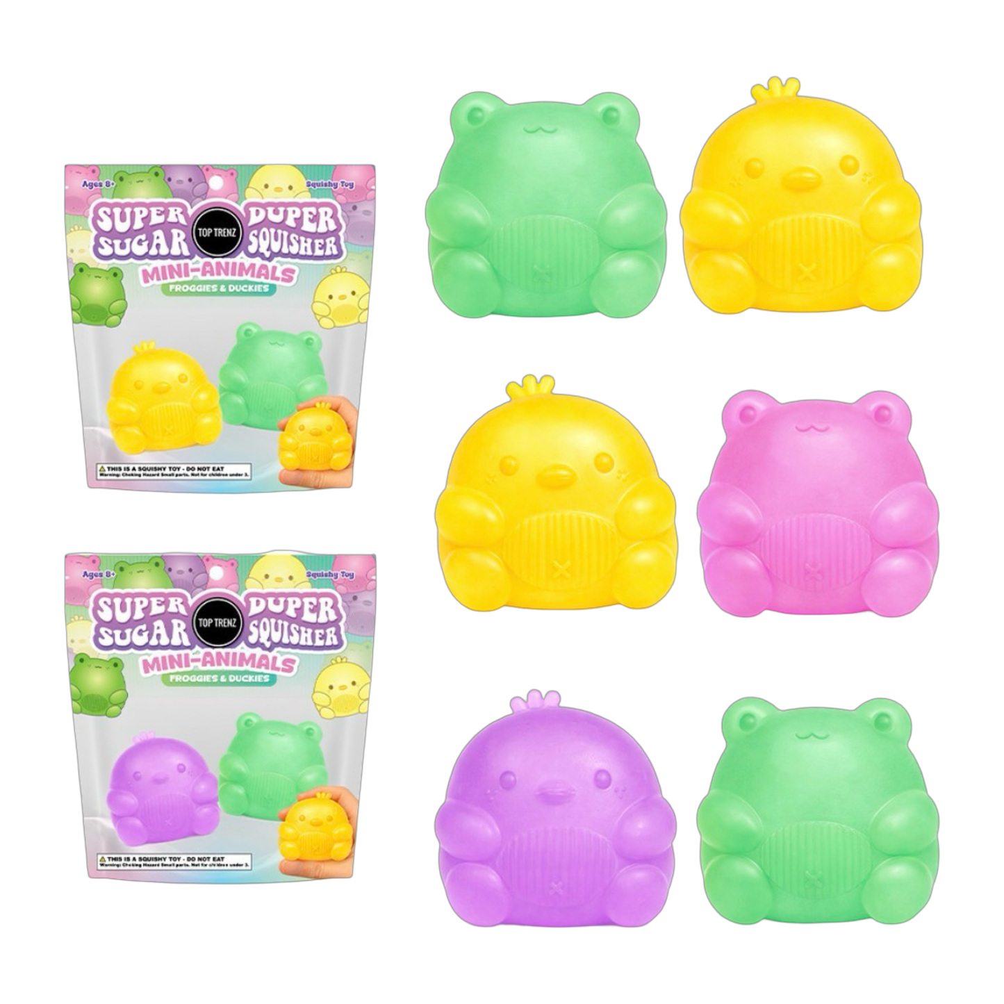 Sugar Squisher Mini Frog and Duck 2 Pack