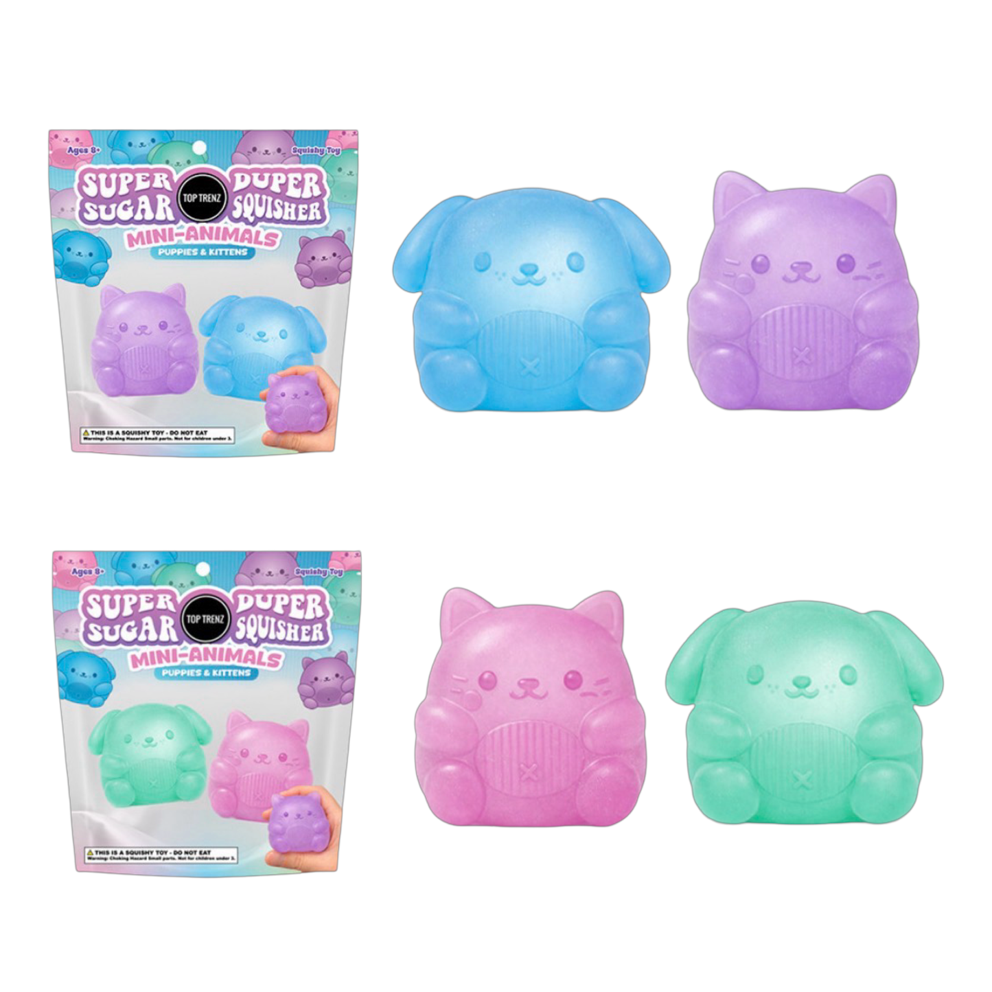 Sugar Squisher Mini Kitty and Puppy 2 Pack