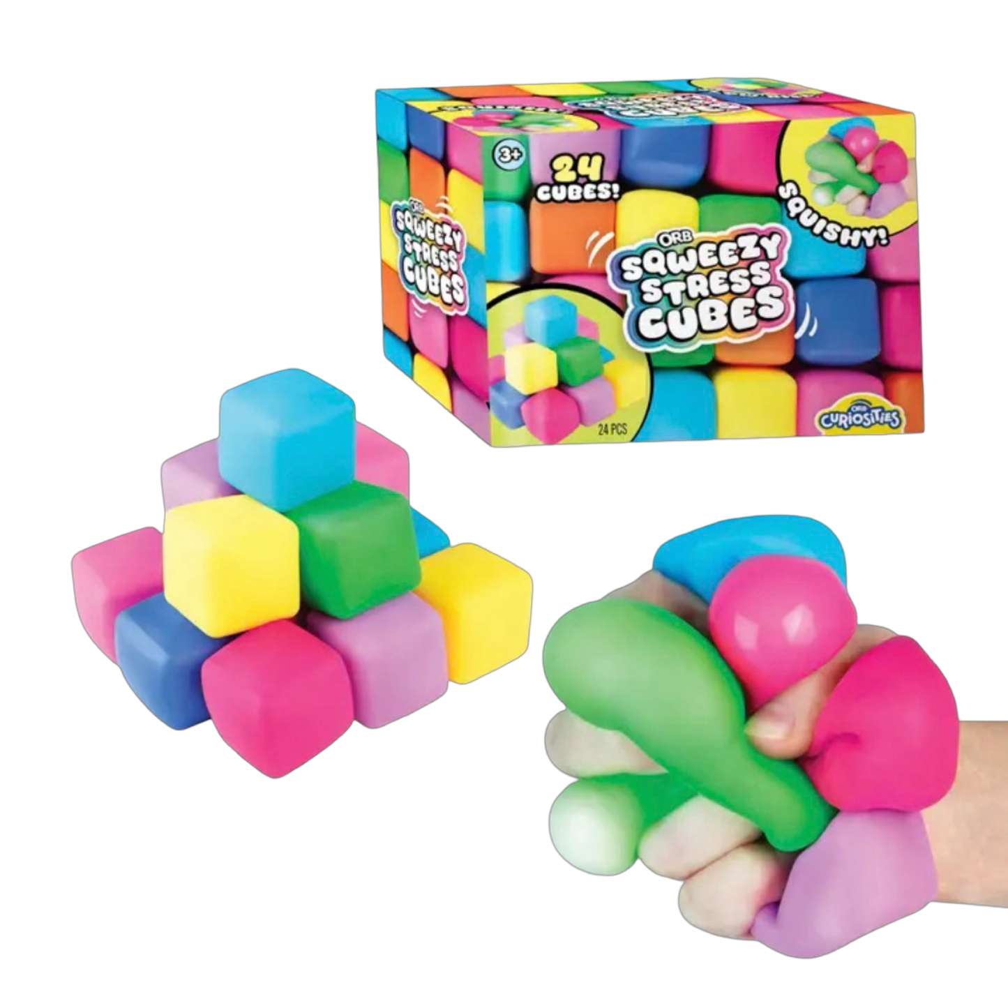 ORB Sqweezy Stress Cubes- 24 Pack