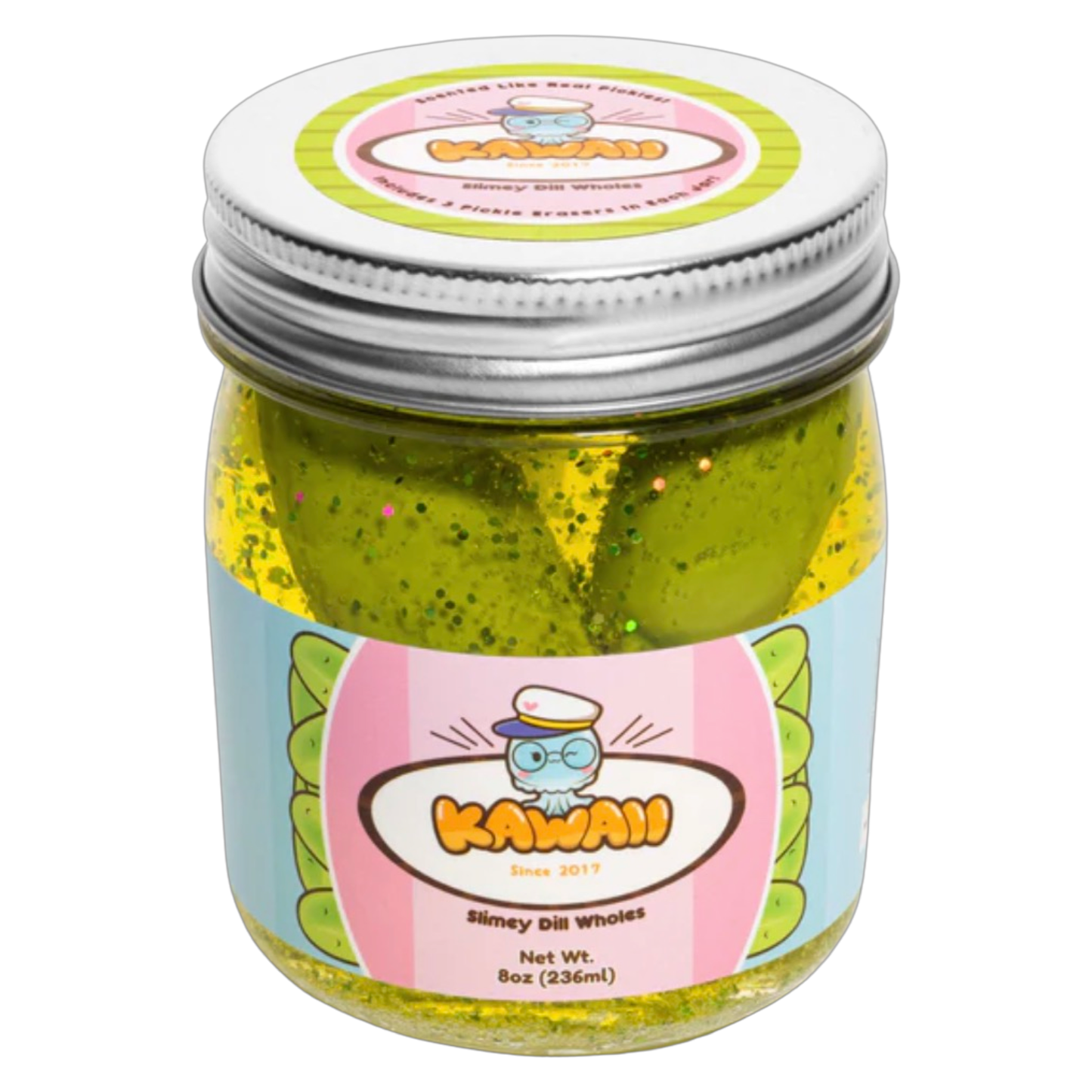 Shimmery Pickle Clear Slime