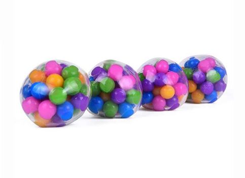 Squeeze Ball Toy, DNA Balls Fidget Toy Balles anti-stress spongieuses Jouet Balles  anti-stress pour enfants adultes, TDAH non toxique, TOC, anxiété (fraise +  raisin + ananas + banane) 