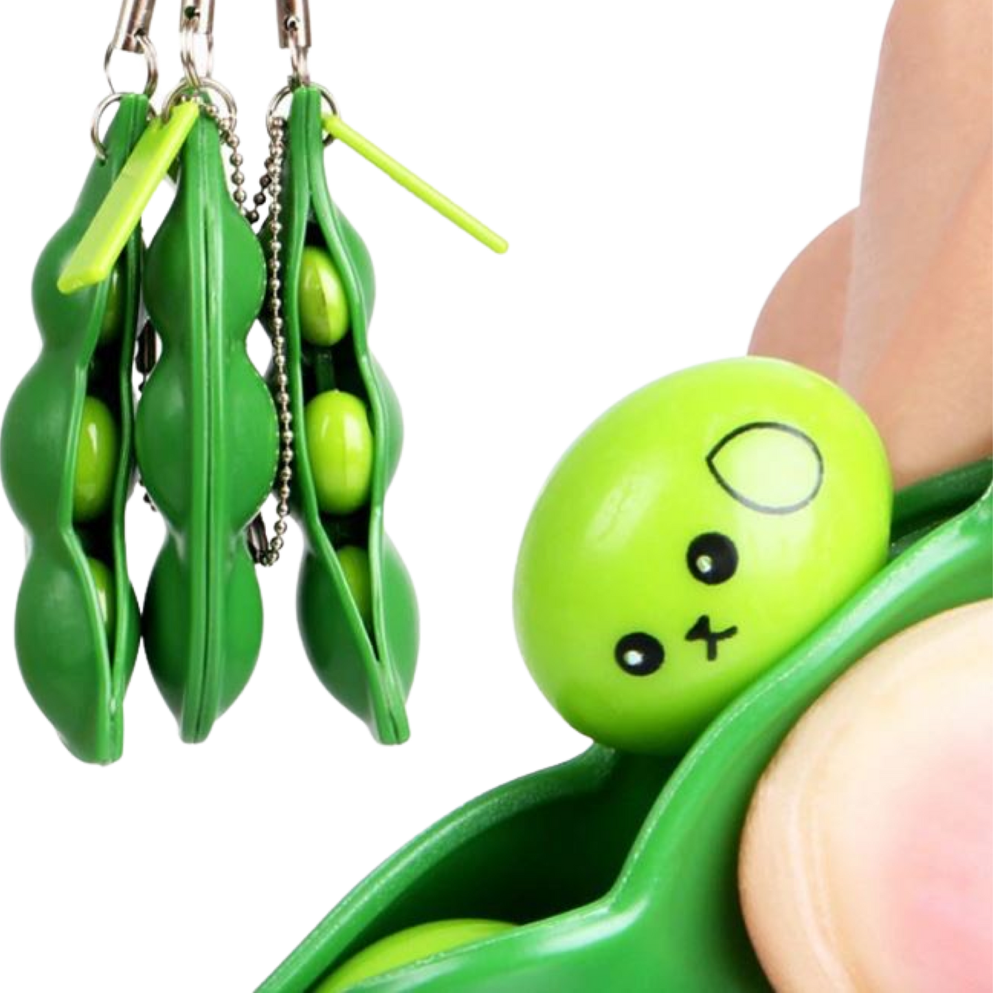 Bean Pod Keychain Fidget Toy