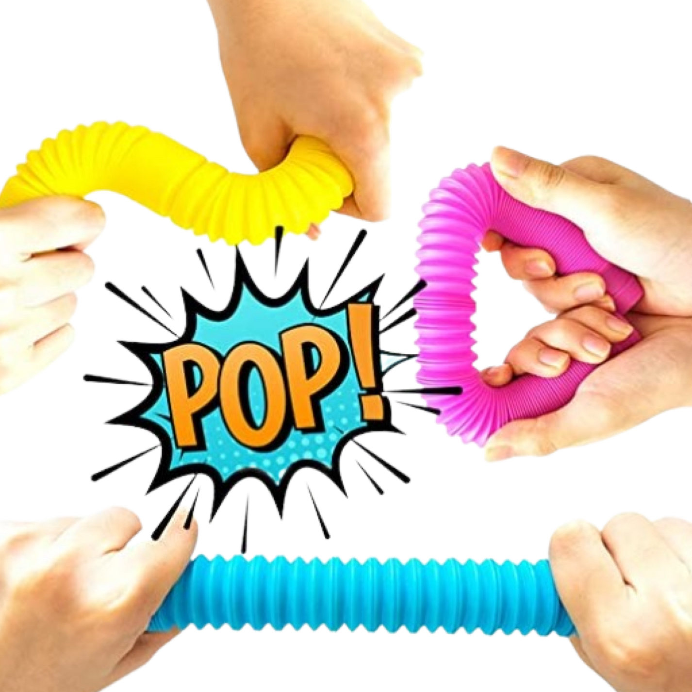 Pop Tubes 6 Pack Fidget Toys Plus